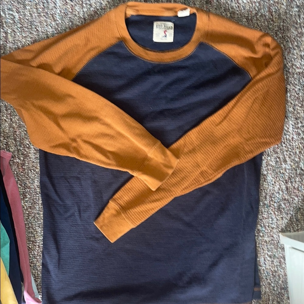 Reyn Spooner Men's Navy and Tan Sweater